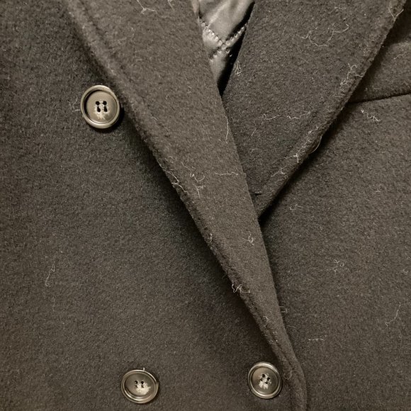 MasaLady Black Double Breasted Wool Coat - Picture 4 of 6